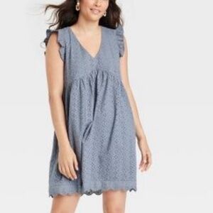 Knox Rose Blue Ruffle Sleeve Mini Dress
